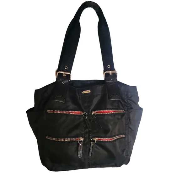 Franco Sarto Black Canvas Shoulder Bag - Picture 1 of 10